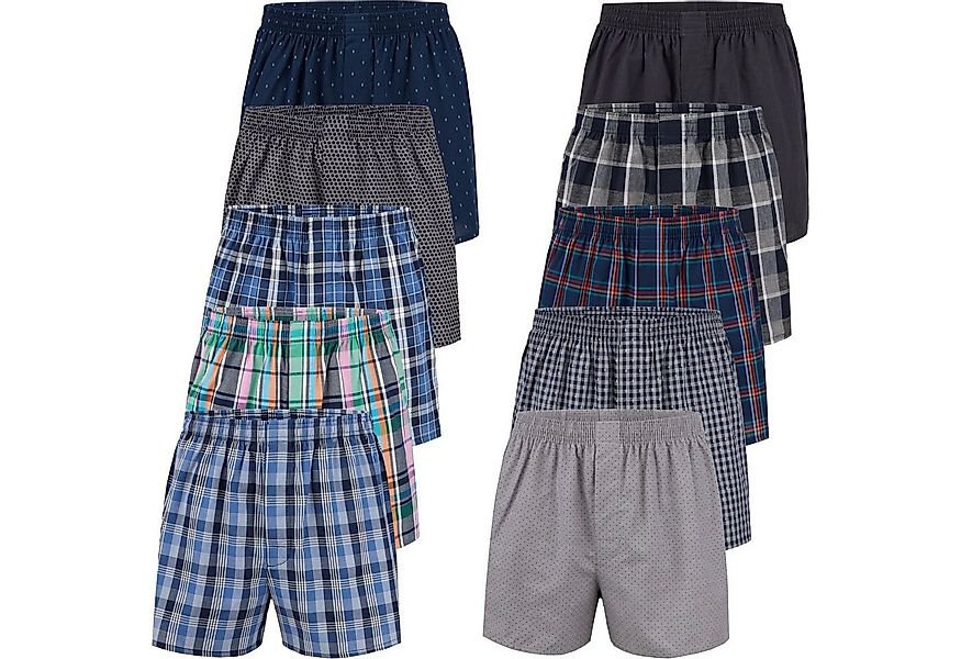 City Life Boxershorts Herren Unterhosen Baumwolle Webboxer (10er Pack) Spar günstig online kaufen