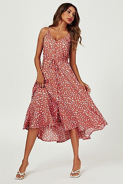 FS Collection Trägerkleid Damen Trägerkleid Midikleid Sommerkleid Print & B günstig online kaufen
