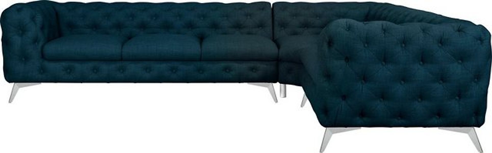 Leonique Chesterfield-Sofa "Ecksofa GLYNIS L-Form mit Wellenunterfederung, günstig online kaufen