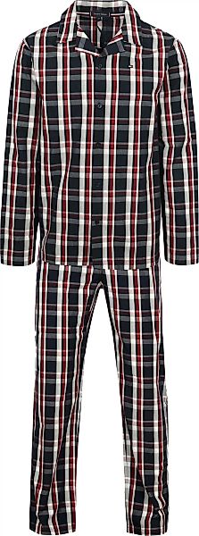 Tommy Hilfiger Pyjama Set Karomuster Dunkelblau - Größe L günstig online kaufen