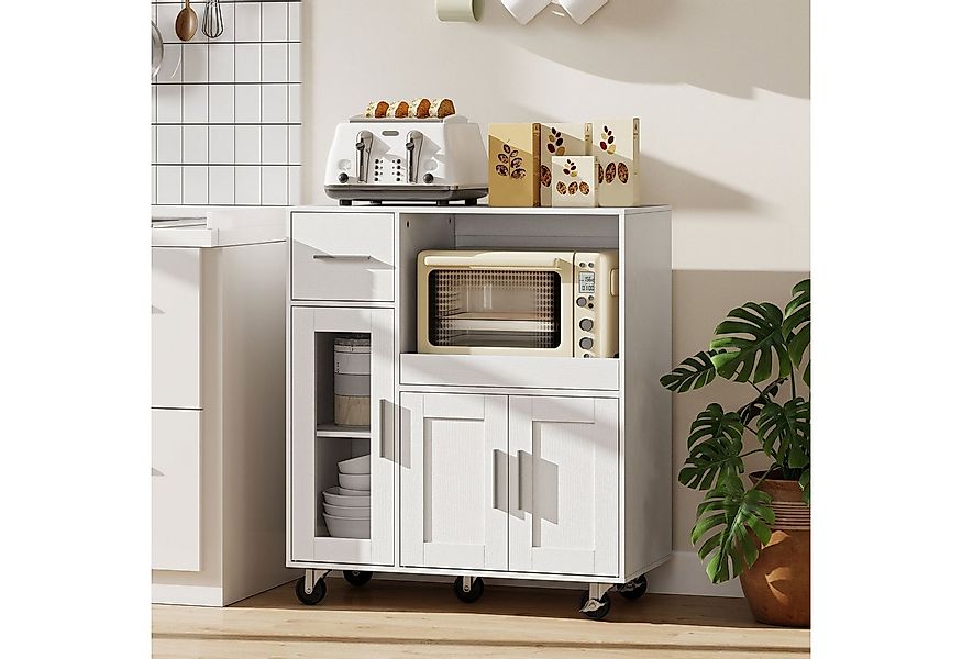 HOMCOM Küchenbuffet mit Ablagen, Schubladen, verstellbarem Regal, Kabelloch günstig online kaufen