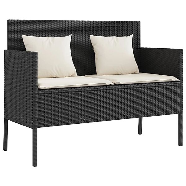 vidaXL Gartenbank Gartenbank mit Kissen Schwarz günstig online kaufen