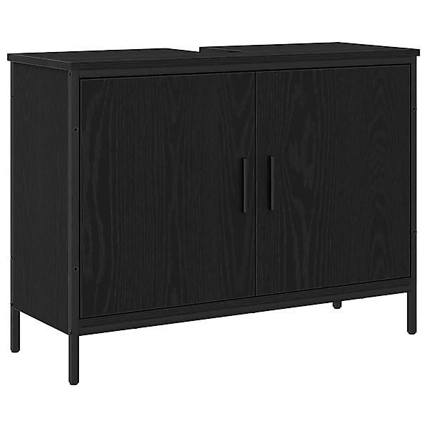 vidaXL Waschbeckenschrank mit Tür Schwarz Eichen-Optik 80 x 30 x 60 cm 8631 günstig online kaufen