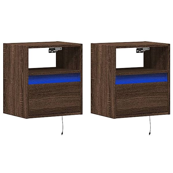 vidaXL TV-Wand TV-Wandschränke LED-Beleuchtung 2 Stk. günstig online kaufen