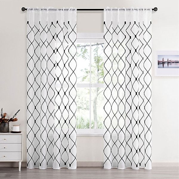BYSURE Gardine, Stangendurchzug (2 St), halbtransparent, günstig online kaufen