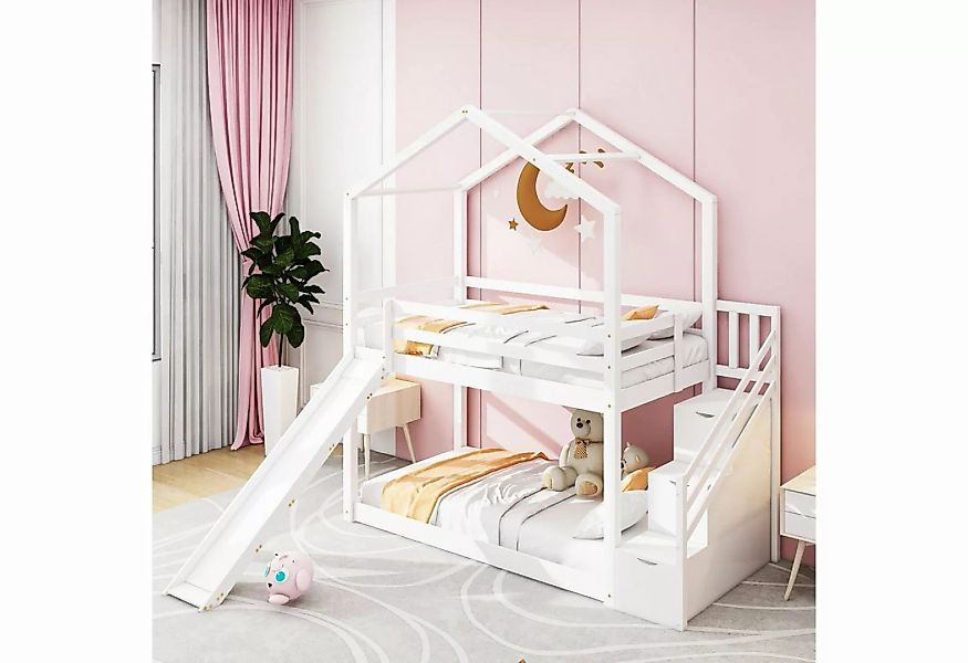 REDOM Kinderbett Etagenbett Hausbett Einzelbett Funktionsbett 90 x 200 cm ( günstig online kaufen