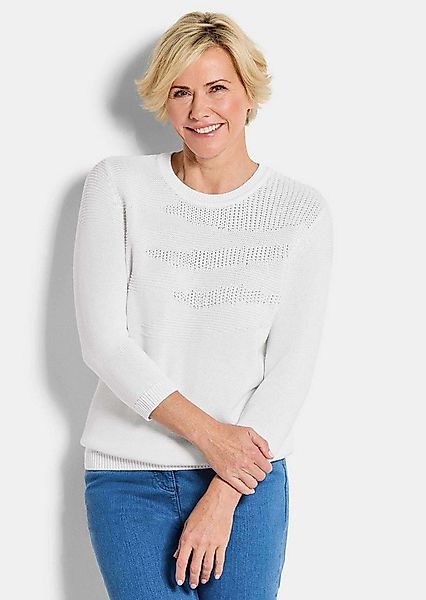 GOLDNER Strickpullover Baumwollpullover mit Struktur Strukturpullover mit R günstig online kaufen