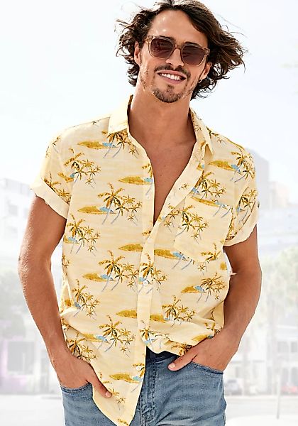 Beachtime Hawaiihemd mit coolem Palmenprint, Strandmode günstig online kaufen
