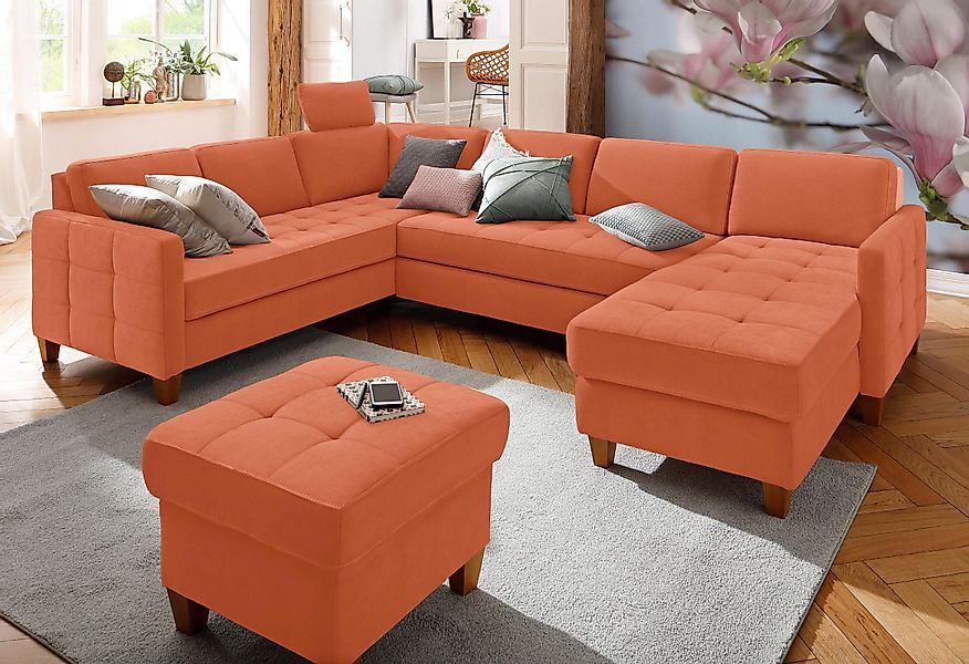 Home affaire Wohnlandschaft Earl U-Form, wahlweise günstig online kaufen