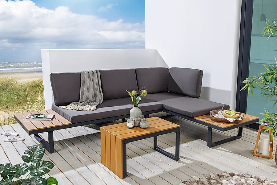 riess-ambiente Sitzgruppe IBIZA MODULAR LOUNGE 250cm anthrazit / grau / nat günstig online kaufen