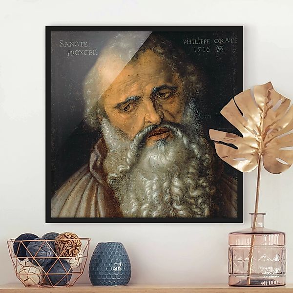 Bild mit Rahmen Kunstdruck - Quadrat Albrecht Dürer - Der Apostel Philippus günstig online kaufen