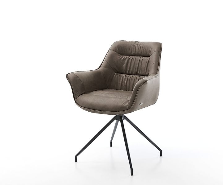 Esszimmerstuhl Kaira-Flex Mikrofaser Taupe Vintage Kreuzgestell konisch Sch günstig online kaufen