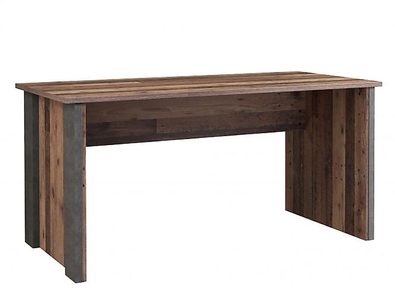Schreibtisch 153 cm breit CLIF von Forte Old-Wood Vintage / Beton günstig online kaufen