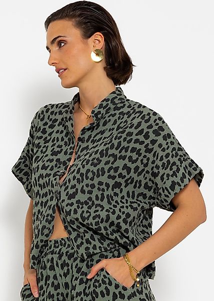 SASSYCLASSY Kurzarmbluse Oversize Musselin Bluse Damen günstig online kaufen
