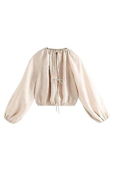 Next Langarmshirt Langarm-Oberteil Boho-Top aus 100 % Leinen (1-tlg) günstig online kaufen