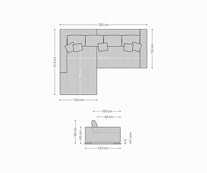 DELIFE Wohnlandschaft Josea, Mikrofaser Schwarz 300x220 cm Recamiere links günstig online kaufen