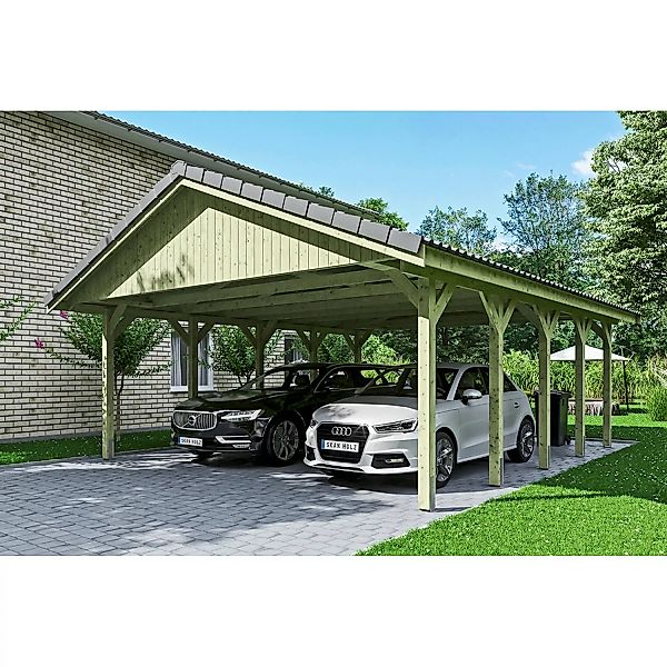 Satteldach-Carport Wallgau 620 x 750 cm Dachlattung günstig online kaufen