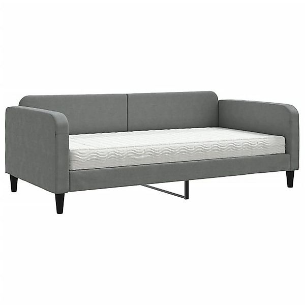 vidaXL Bett, Tagesbett mit Matratze Dunkelgrau 100x200 cm Stoff günstig online kaufen