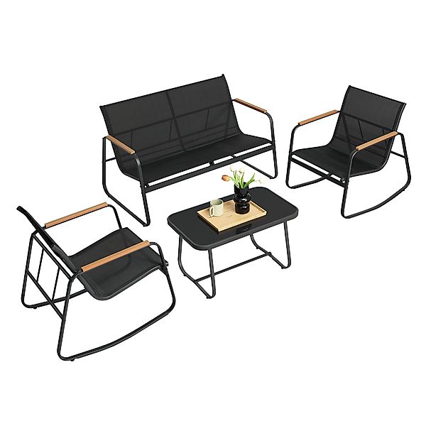 SONGMICS Gartenlounge-Set, (4-tlg., 2 Schaukelstuhl, 1 günstig online kaufen