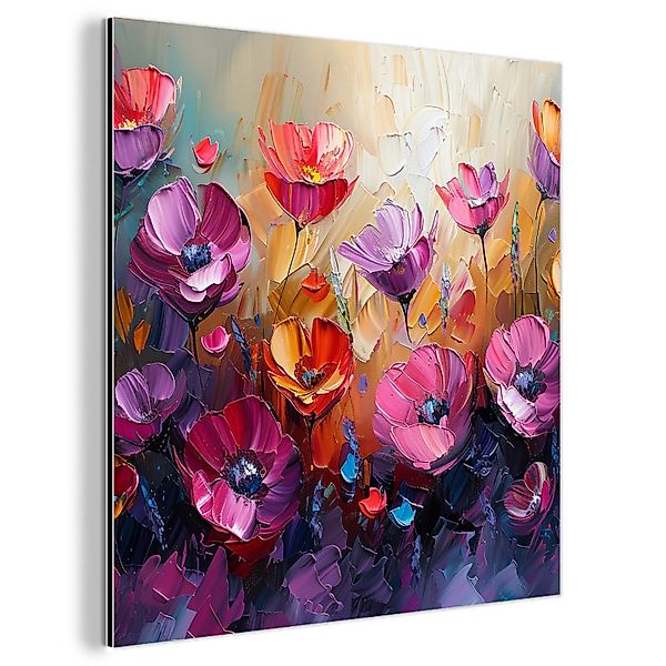 MuchoWow Metallbild Blumen - Lila - günstig online kaufen