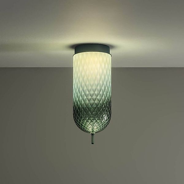 OLEV LED-Deckenlampe Curuba, grün, Glas, Höhe 40 cm, 2.700 K günstig online kaufen