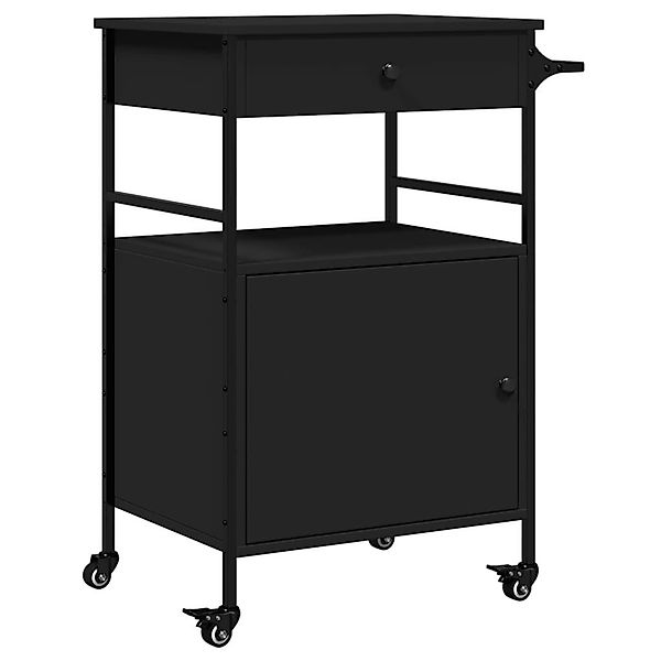 vidaXL Küchenwagen Küchenwagen Schwarz 56x43x89,5 cm günstig online kaufen