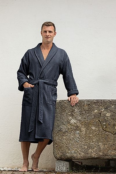 framsohn frottier Herrenbademantel Ocean Bio, Langform, günstig online kaufen