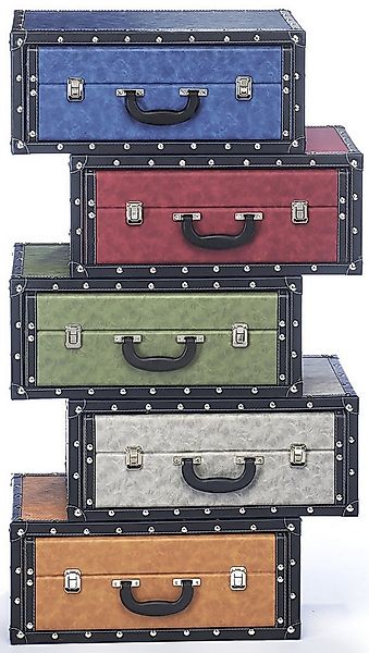 Kobolo Regal Kofferregal in Kofferoptik bunt 5 Fächer 60x32x106 günstig online kaufen