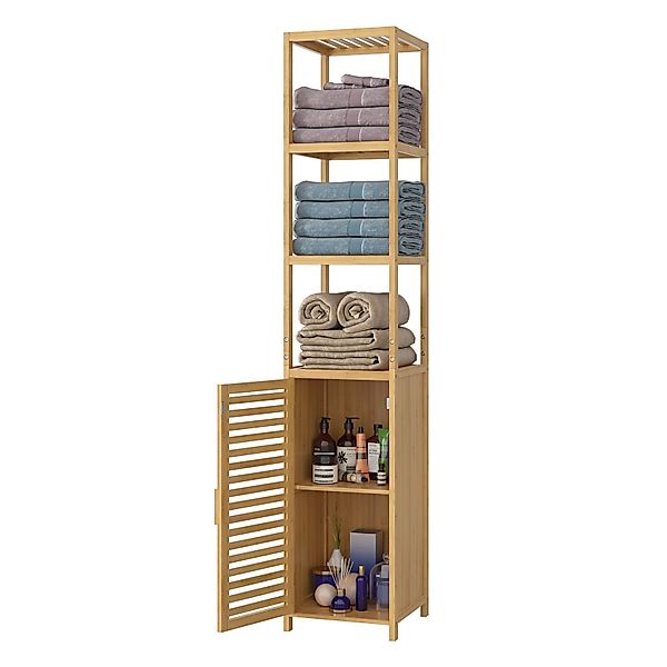 Homfa Hochschrank aus Bambus Badezimmer-Hochschrank Badregal günstig online kaufen