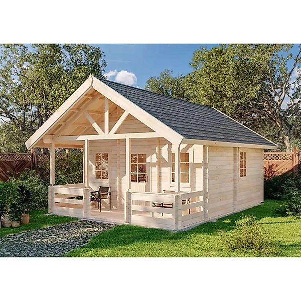 Alpholz Gartenhaus Lillehammer Unbehandelt 334 cm x 746 cm günstig online kaufen