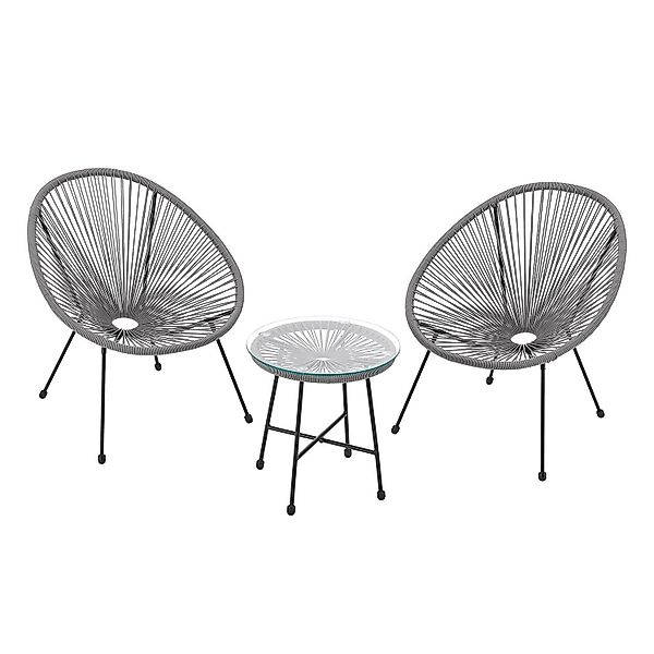 Juskys Balkonset Ostana, (3-tlg), 2 Sessel plus Tisch, witterungsbeständig, günstig online kaufen