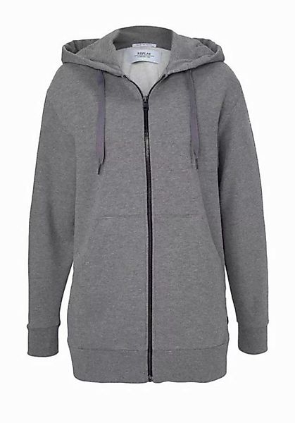 Replay Steppjacke Replay Damen Marken-Sweatjacke, grau-melange günstig online kaufen