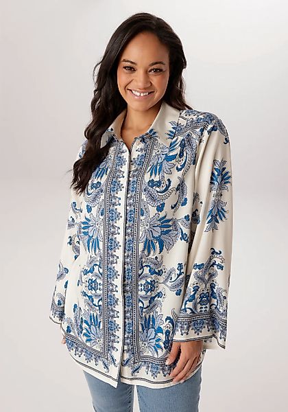 Aniston PLUS Hemdbluse mit edler Blumendruck - NEUE KOLLEKTION günstig online kaufen