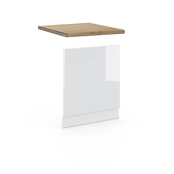 Vicco Frontblende Fame-Line Geschirrspüler Fronttür Weiß Hochglanz/Weiß 60 günstig online kaufen