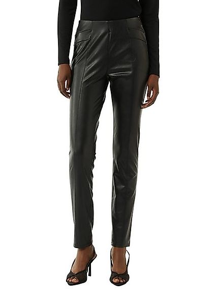 Comma 7/8-Hose Elastische Leggings aus Lederimitat Ziernaht günstig online kaufen