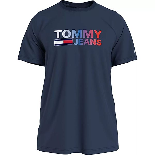 Tommy Jeans – T-Shirt mit farbigem Logo in Twilight-Marineblau günstig online kaufen