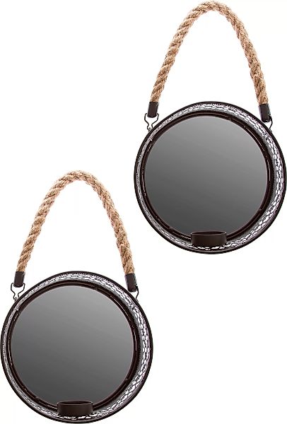 Myflair Möbel & Accessoires Spiegelwandblaker »Anandi, schwarz«, (Set, 2 St günstig online kaufen