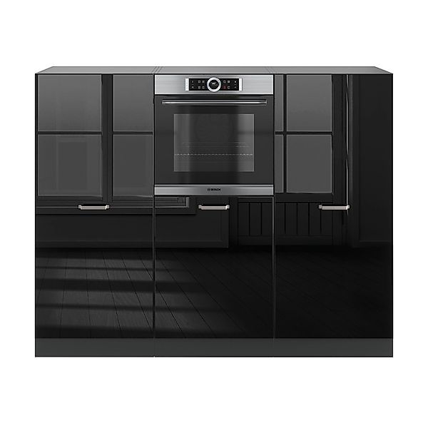Vicco R-Line Küchenblock Schwarz Hochglanz/Anthrazit 180 cm ohne Arbeitspla günstig online kaufen