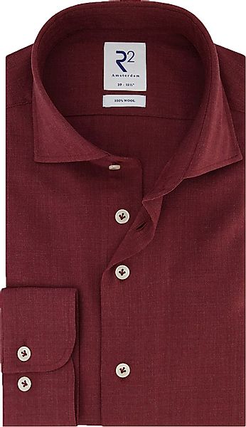 R2 Wolle Hemd Bordeaux - Größe 42 günstig online kaufen