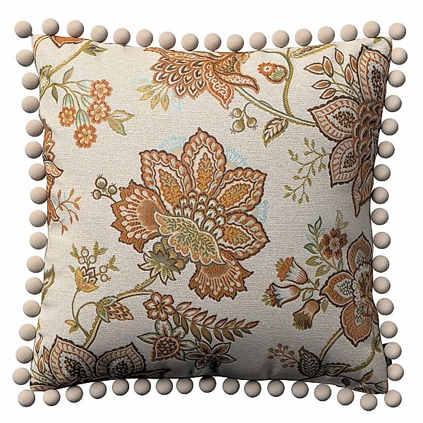 Kissenhülle Wera mit Bommeln, beige, 45 x 45 cm, Intenso Premium (144-27) günstig online kaufen