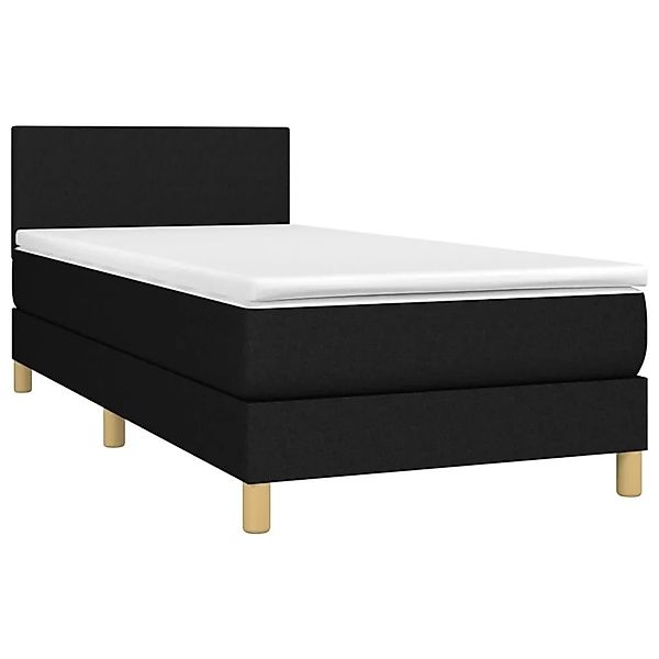 vidaXL Boxspringbett mit Matratze & LED Schwarz 80x200 cm Stoff 3133511 günstig online kaufen