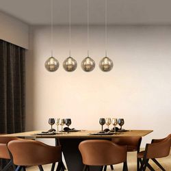 ZMH Pendelleuchte LED Höhenverstellbar Kronleuchter Glas günstig online kaufen