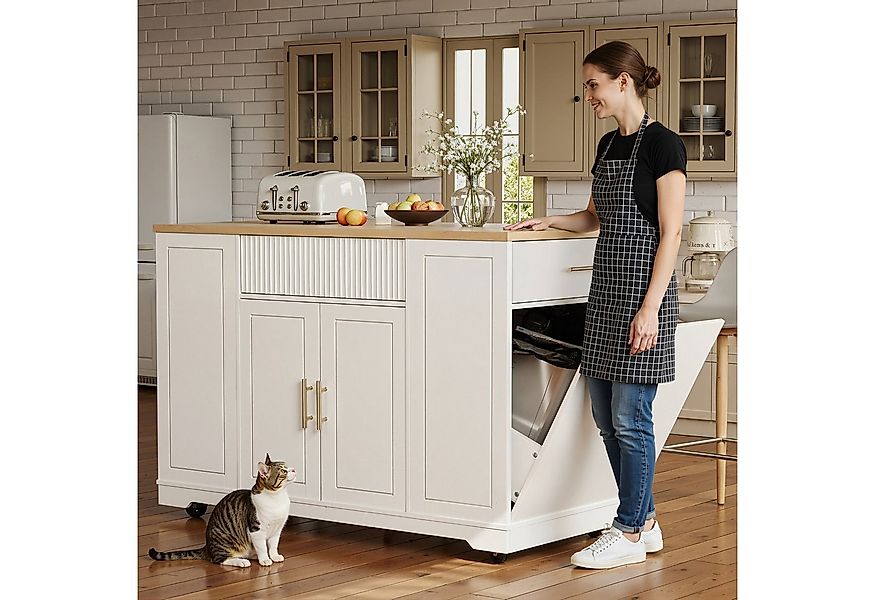 i@home Kücheninsel mit Rollen, Küchenschrank, Servierwagen, 120 x 50 x 92 c günstig online kaufen