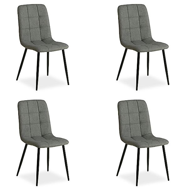 Homestyle4u Esszimmerstuhl 4er Set in Grau 2331 günstig online kaufen