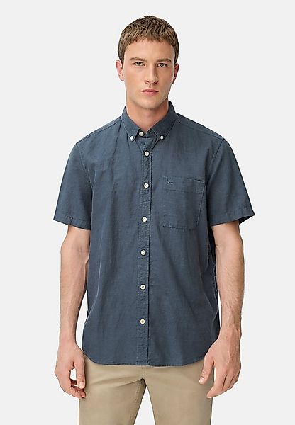 camel active Kurzarmhemd aus Leinen-Baumwoll-Mix Kurzarm Button-Down Button günstig online kaufen