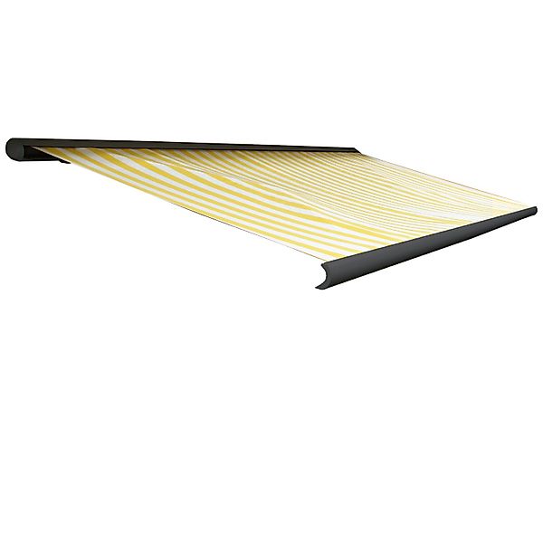 MCW Elektrische Kassettenmarkise H122 4x3m Polyester Gelb/Weiß Rahmen Anthr günstig online kaufen