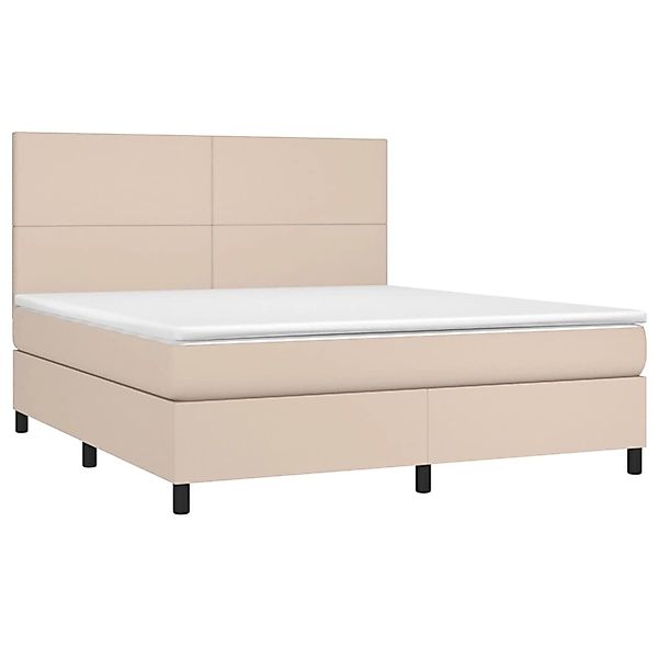 vidaXL Boxspringbett mit Matratze & LED Cappuccino-Braun 160x200cm 3135836 günstig online kaufen