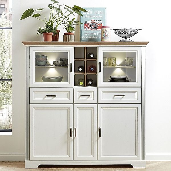 Lomadox Highboard JÜLICH-36, Pinie hell Nb., günstig online kaufen