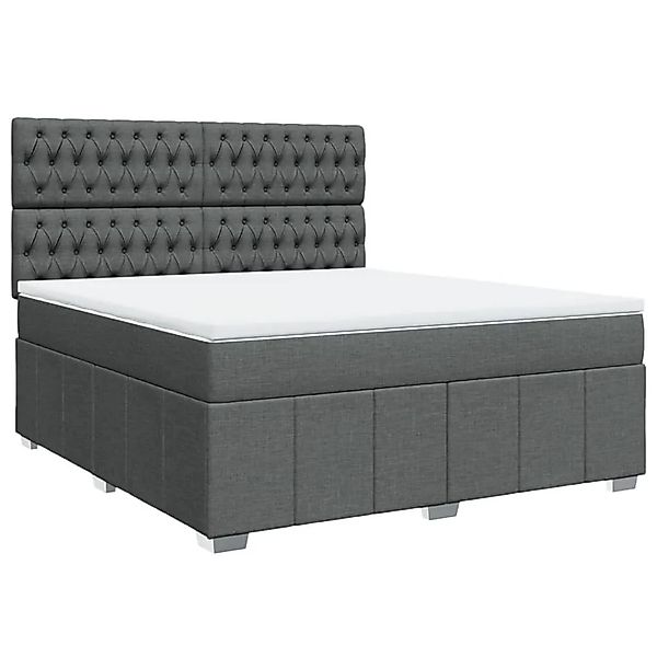 vidaXL Boxspringbett mit Matratze Dunkelgrau 180x200 cm Stoff 3294055 günstig online kaufen