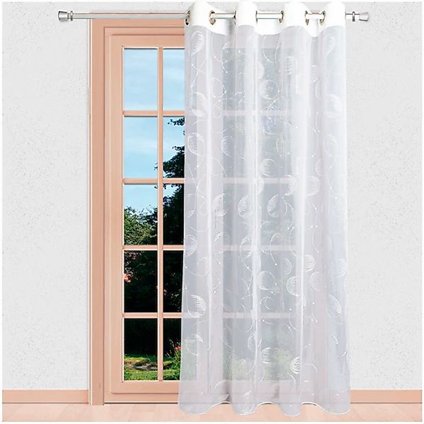 Stickereien Plauen Gardine »Filia« Ösen 1 Stk. tlg. günstig online kaufen